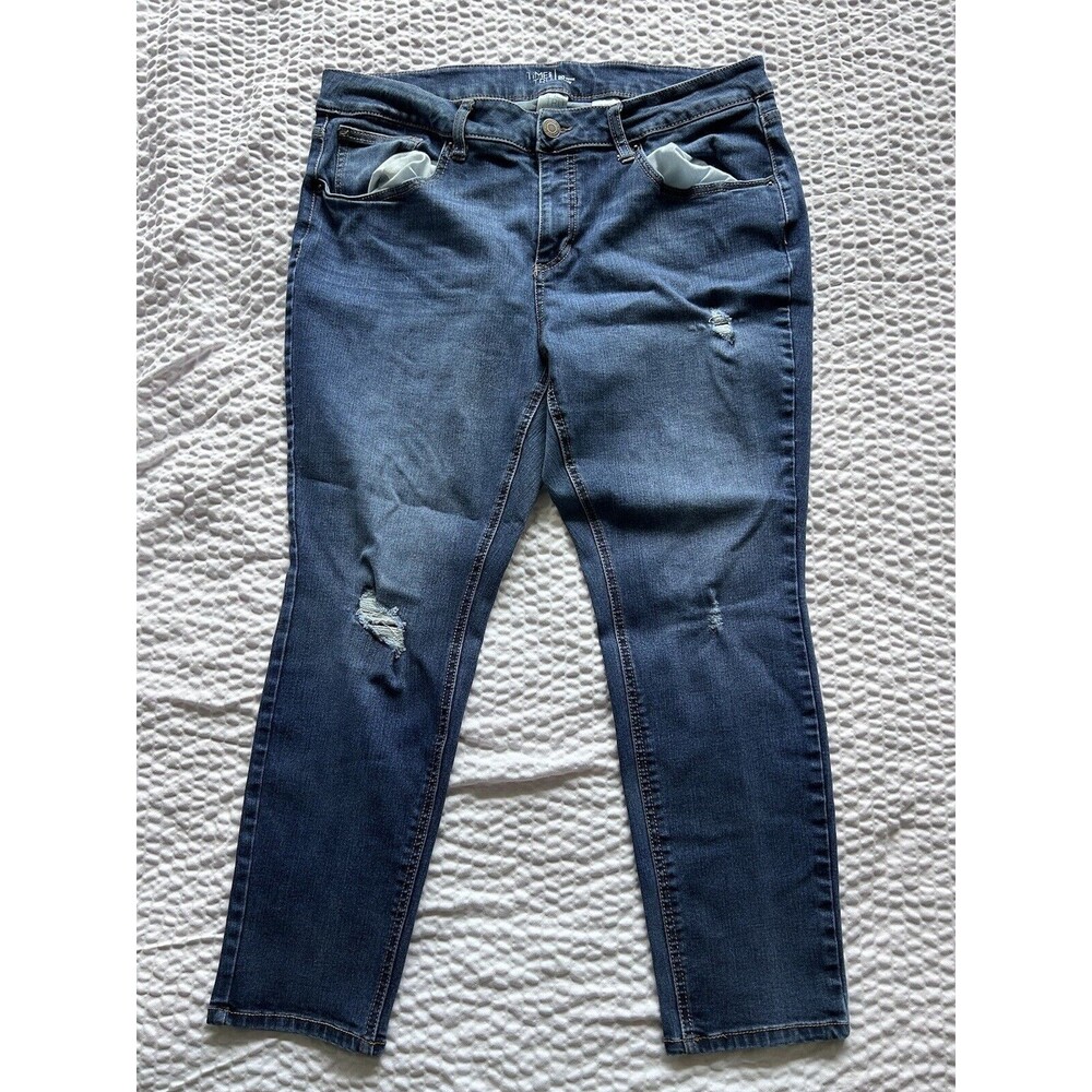Time and Tru Womens Jeans Plus Sz 20 Petite  Skinny High Rise Blue Denim Stretch
